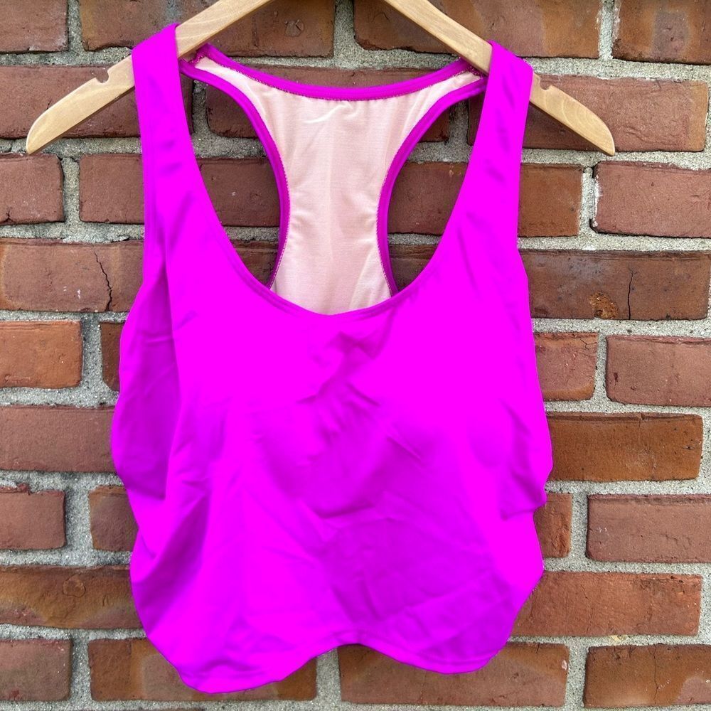 Swimsuits For All Magenta Cropped Swimuit Top